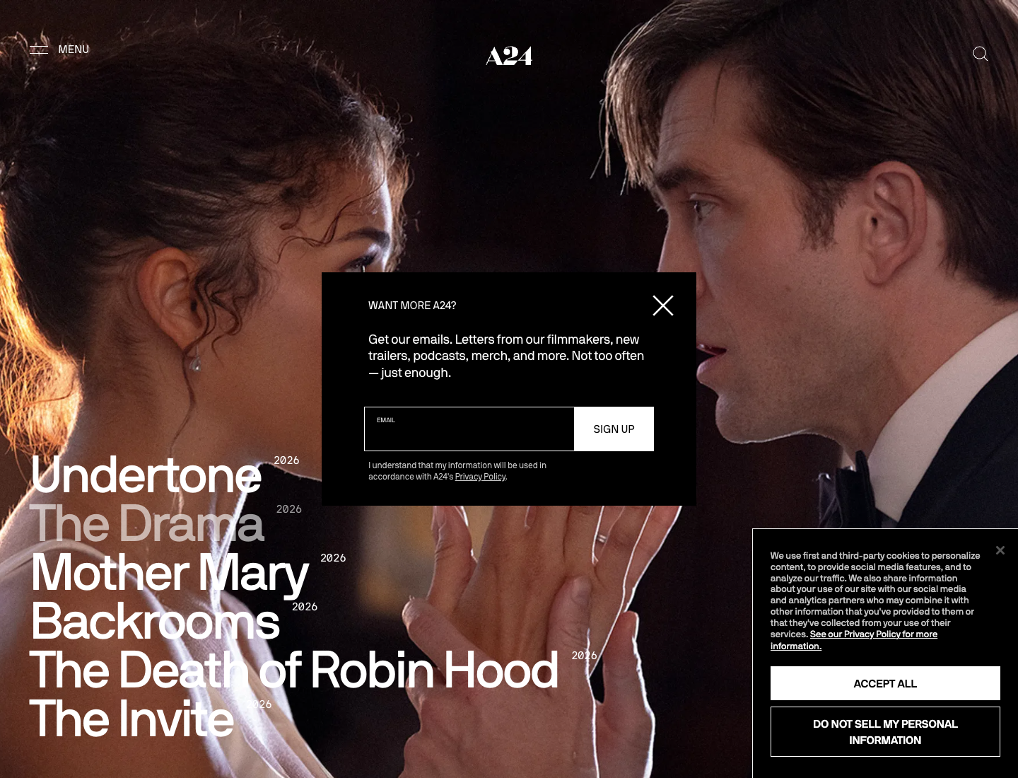 A24 homepage
