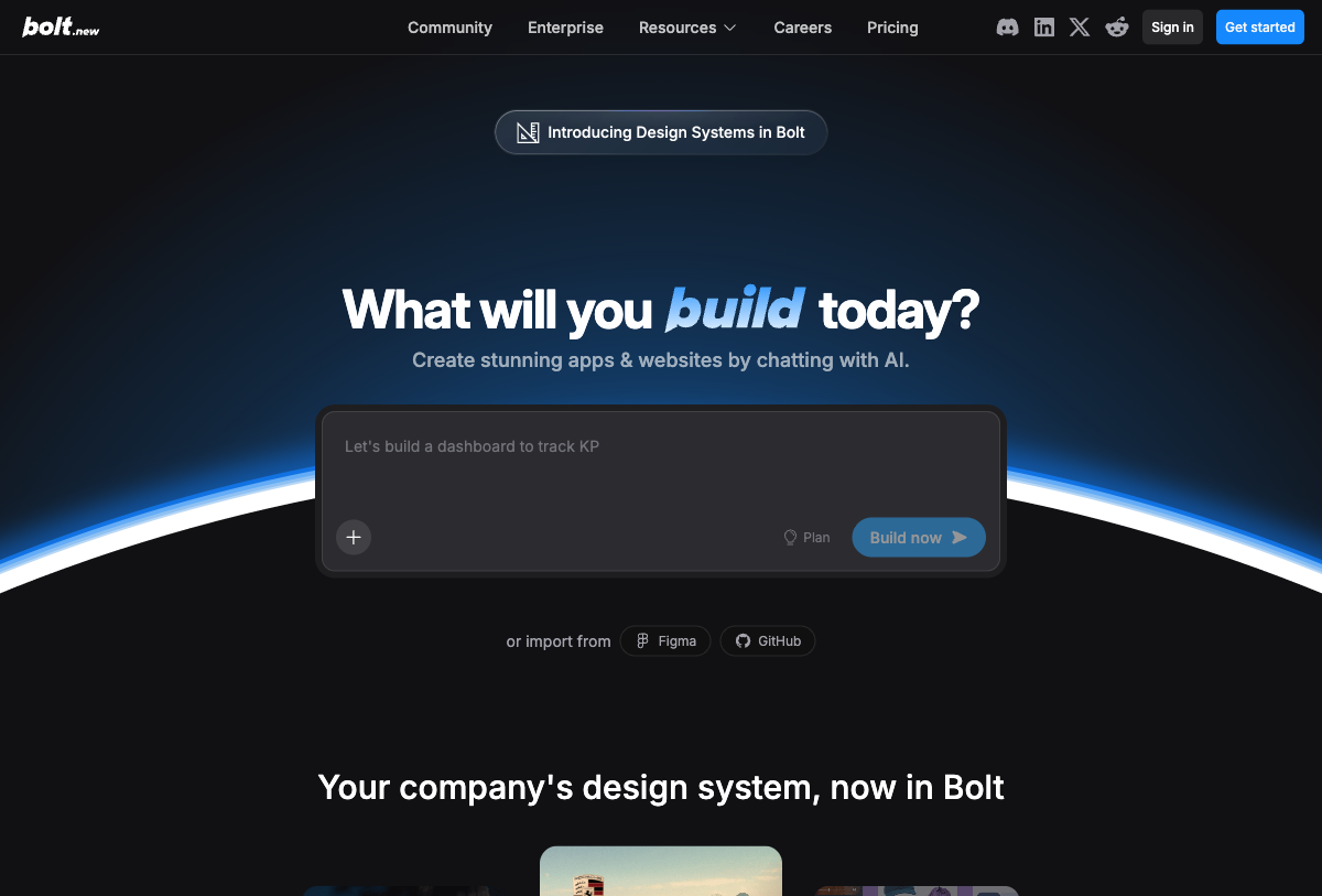 Bolt homepage