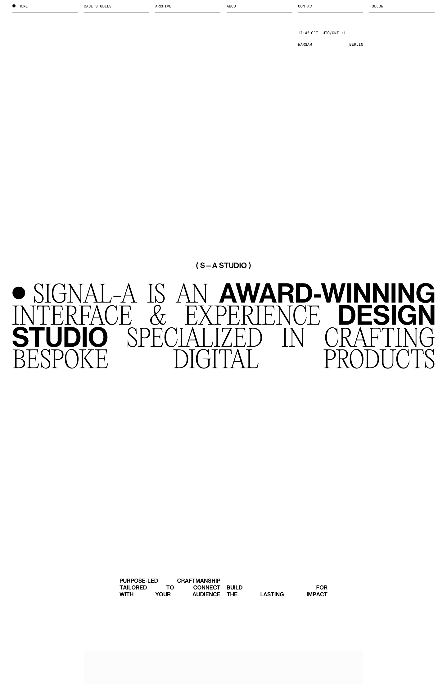 Signal-A Studio homepage